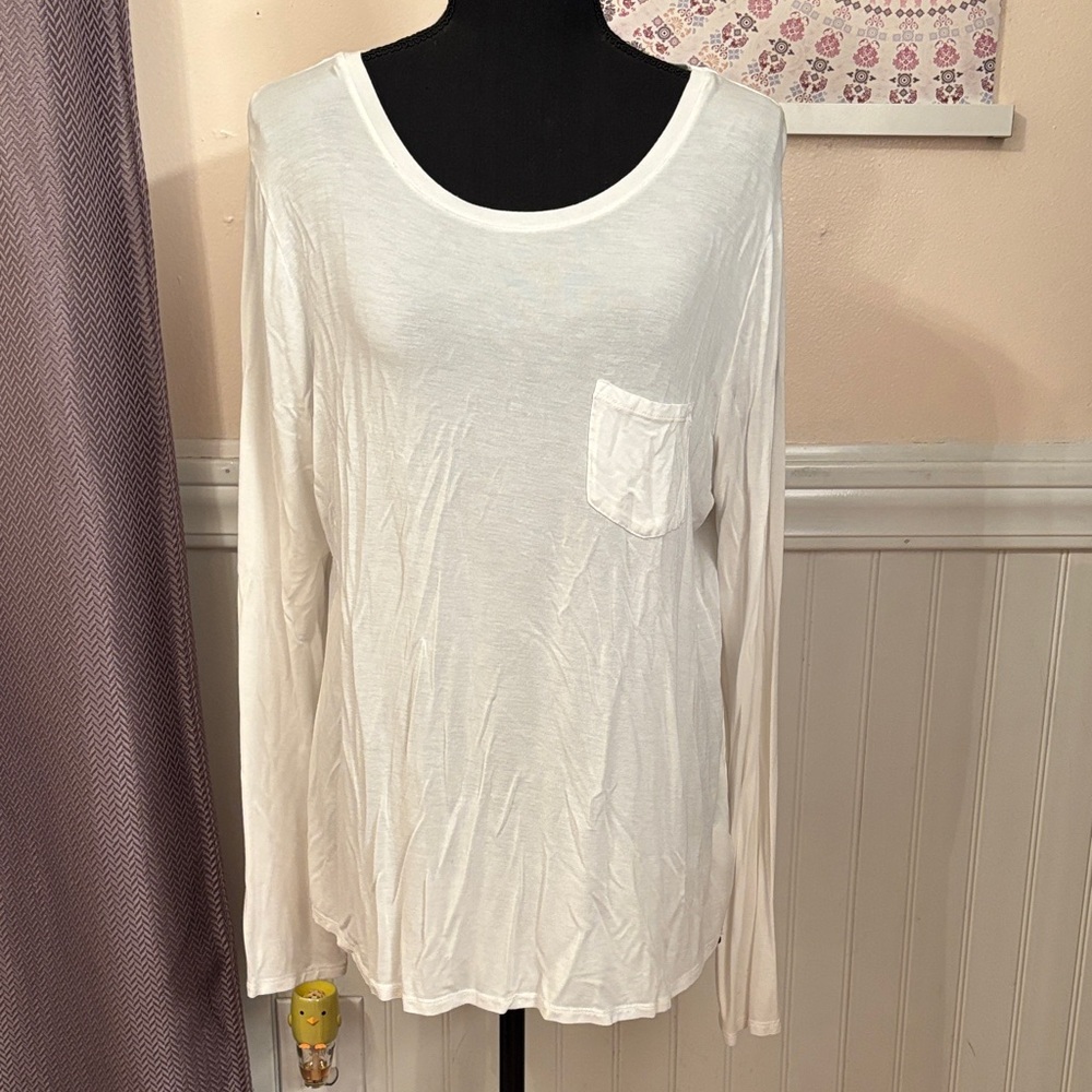 PrAna White Long Sleeve Tee